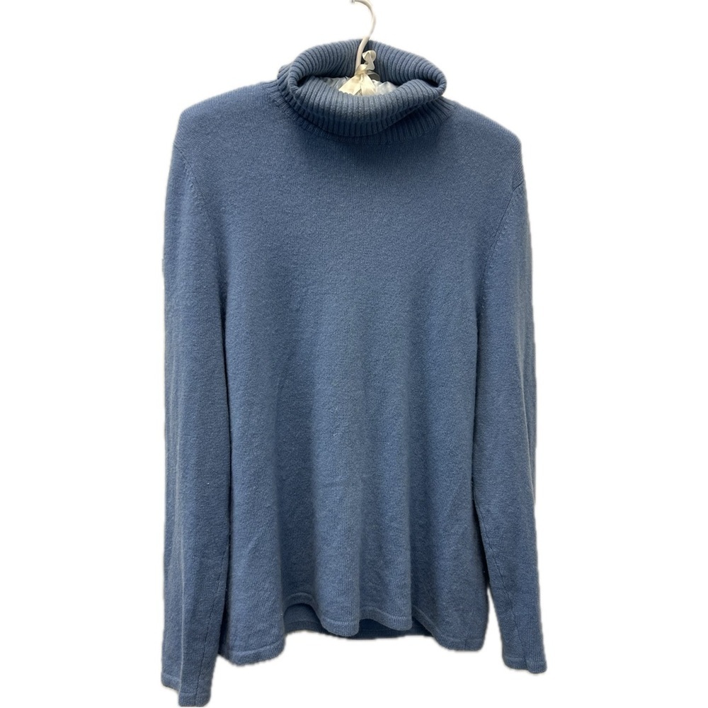 Luxurious Cashmere Soft Ann Taylor Baby Blue Turtleneck Sweater Size XL